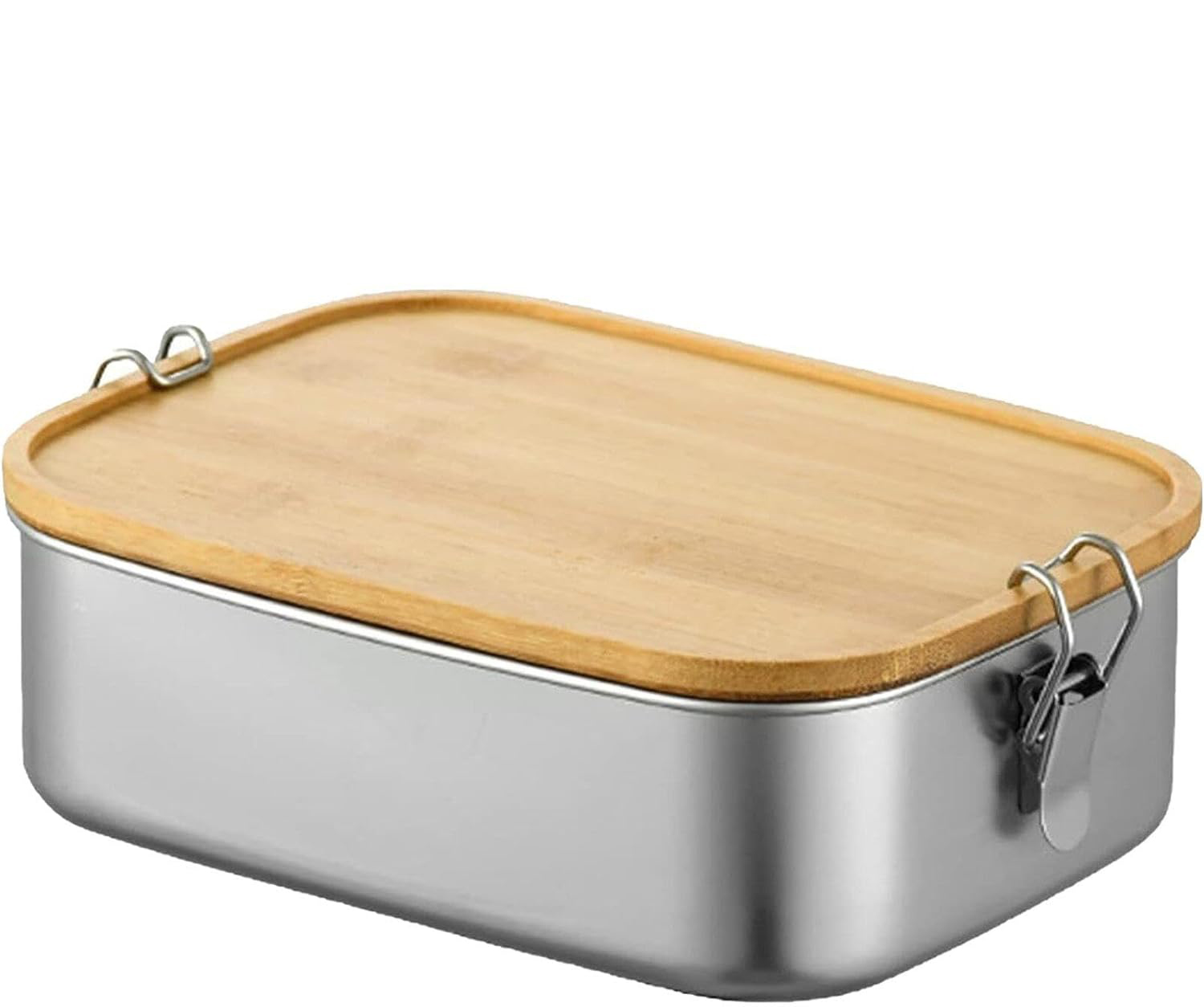 Lunchbox aus Edelstahl mit Holzdeckel 800ml und Wunschgravur