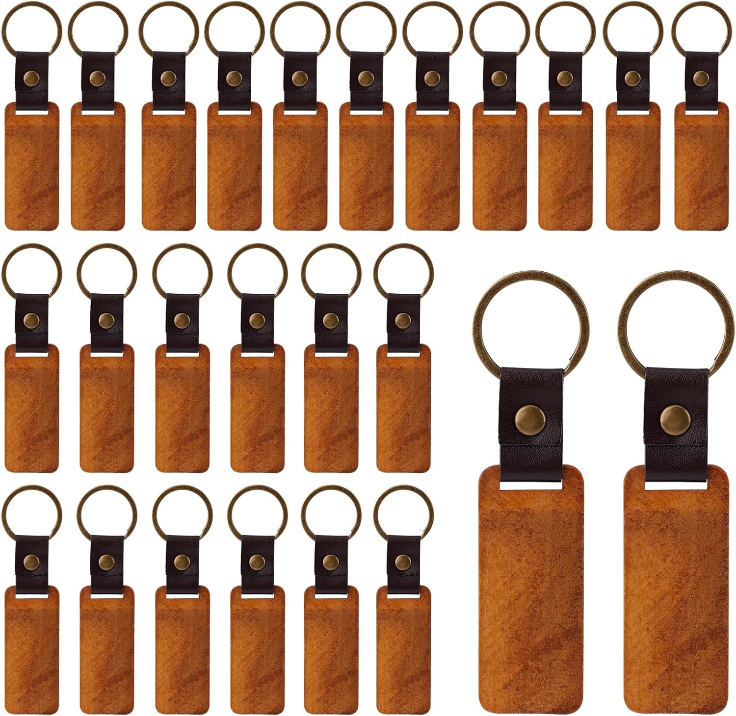 25 Stück Holz Schlüsselanhänger